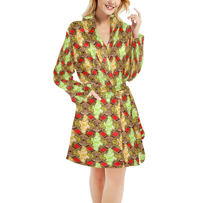African Classic Print Pattern Women's Fleece Robe