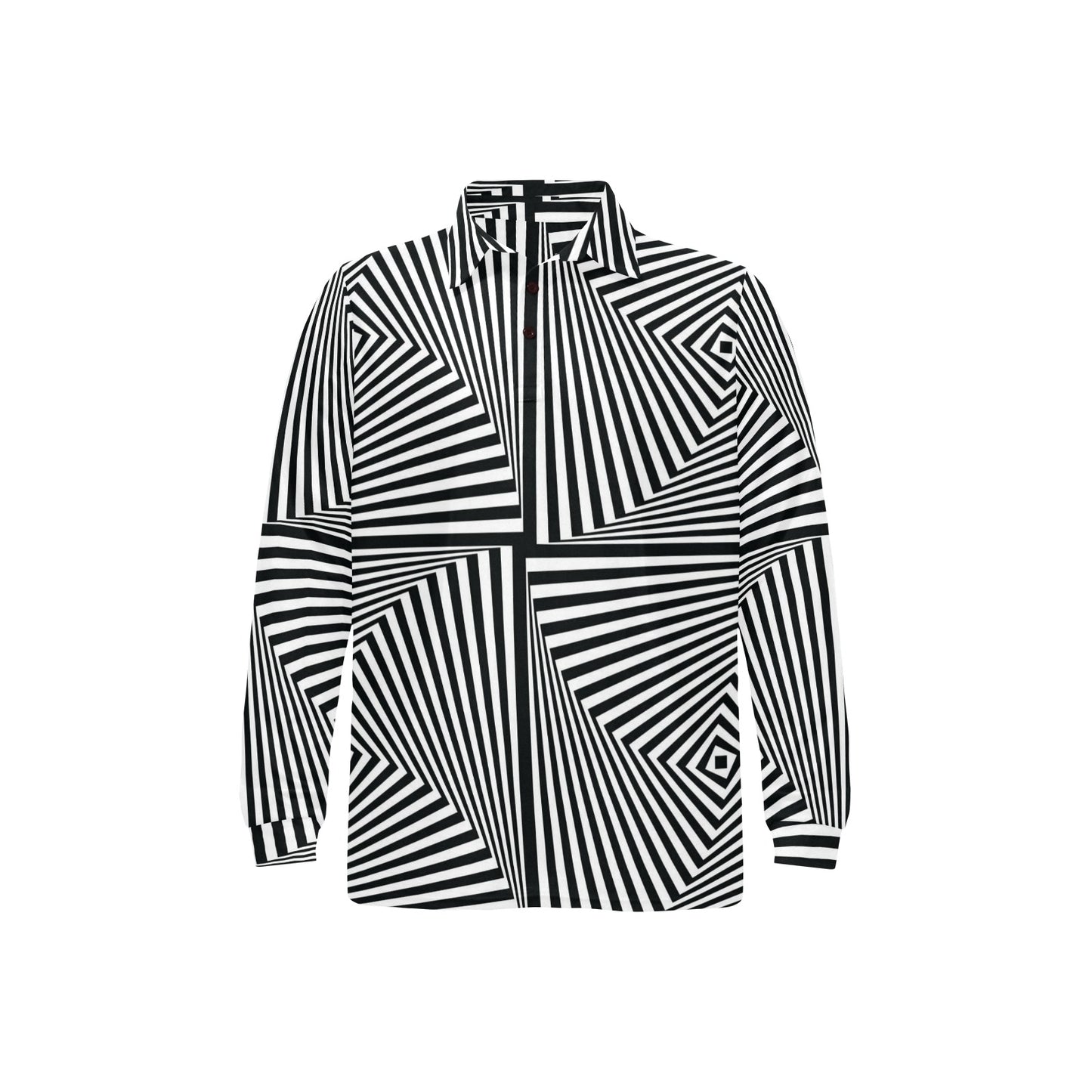 Vortex Print Design LKS302 Long Sleeve Polo Shirt For Men's