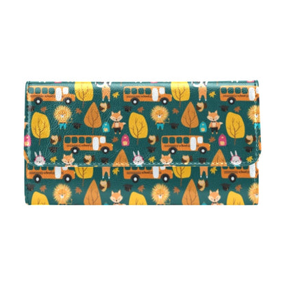 School Bus Print Design LKS309 Women's Trifold Wallet