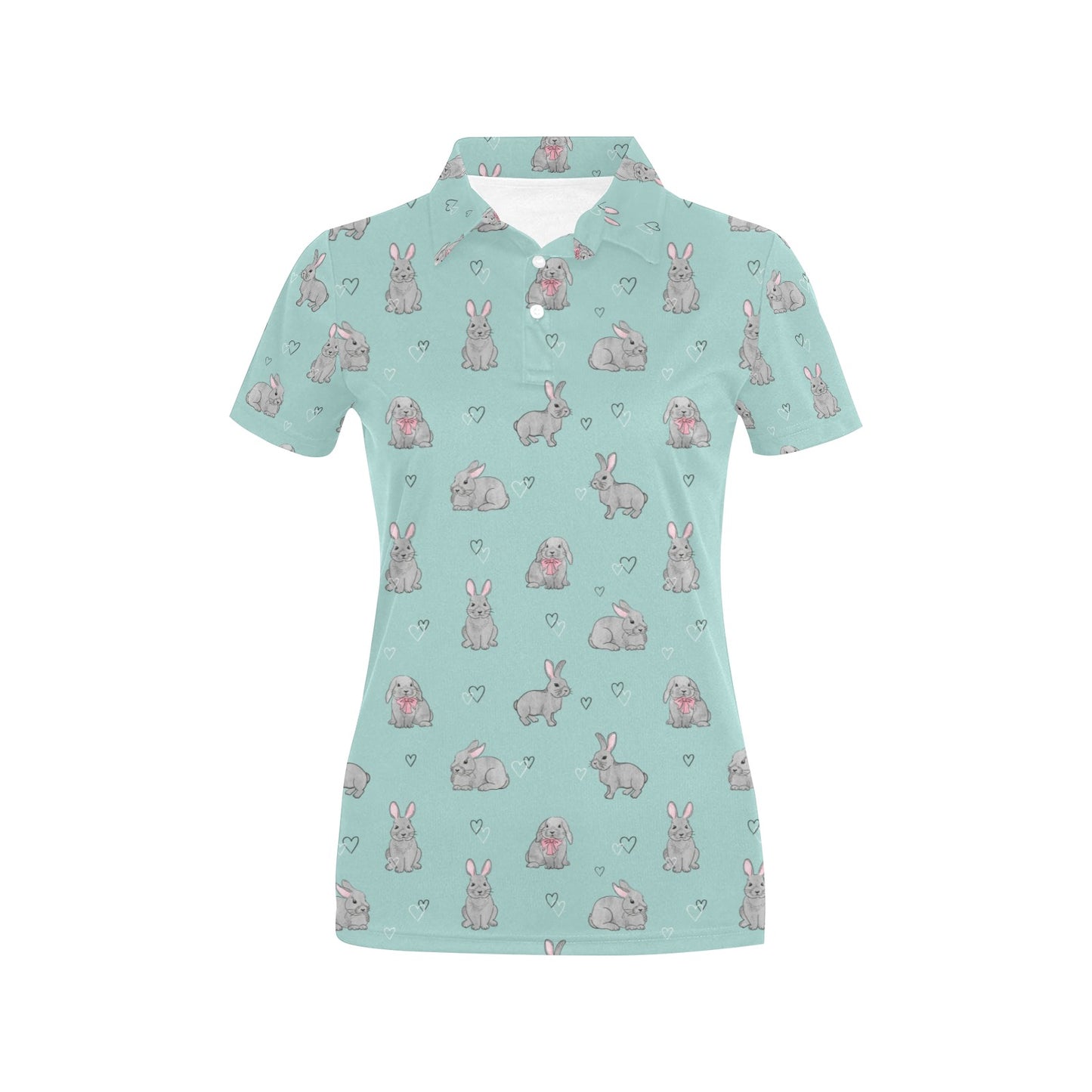 Bunny Pattern Print Design 02 Women's Polo Shirt