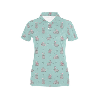 Bunny Pattern Print Design 02 Women's Polo Shirt