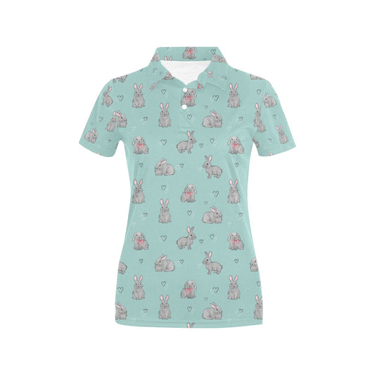 Bunny Pattern Print Design 02 Women's Polo Shirt