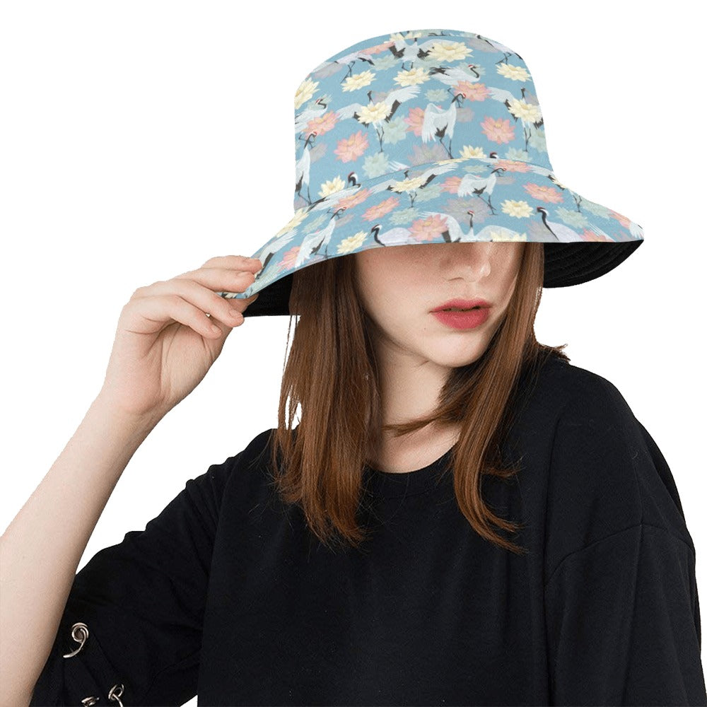 Water Lily Print Design LKS304 Unisex Bucket Hat