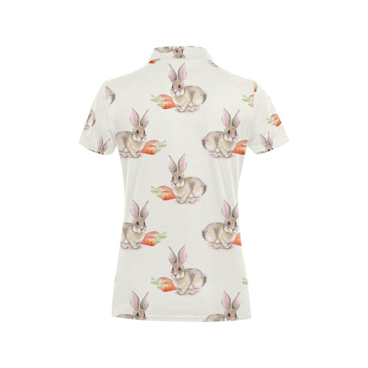 Rabbit Pattern Print Design 01 Women's Polo Shirt