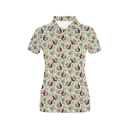 Rooster Print Design Women's Polo Shirt