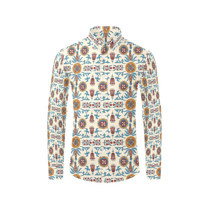 Suzani Print Design LKS301 Men's Long Sleeve Dress Shirt