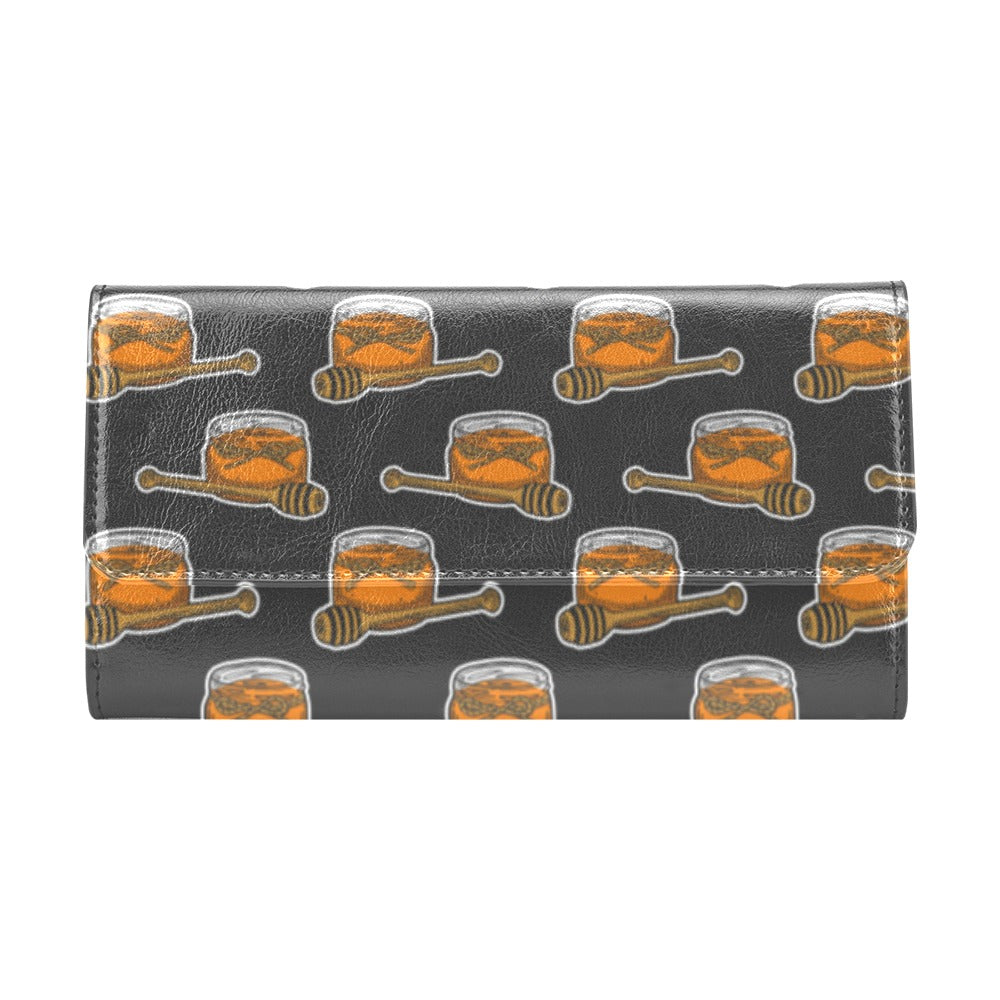 Honey Bee Print Design LKS305 Women's Trifold Wallet