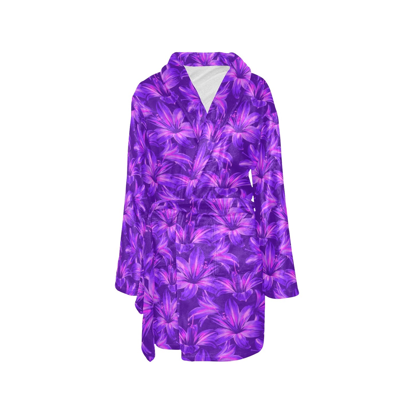 Amaryllis Pattern Print Design AL03 Women's Fleece Robe
