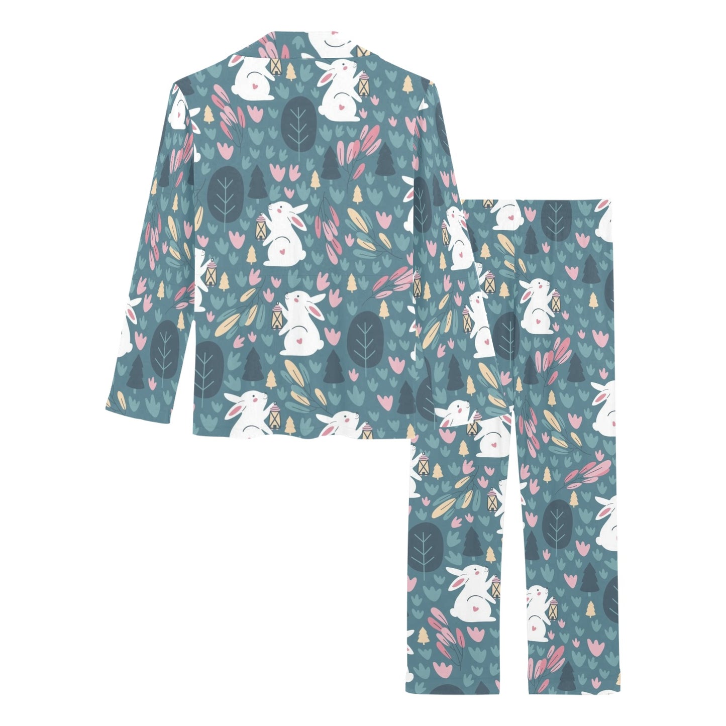 Rabbit Pattern Print Design RB013 Women's Long Pajama Set