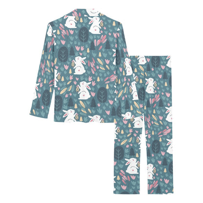 Rabbit Pattern Print Design RB013 Women's Long Pajama Set