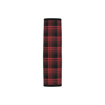 Tartan Red Black Print Design LKS303 Car Seat Belt Cover