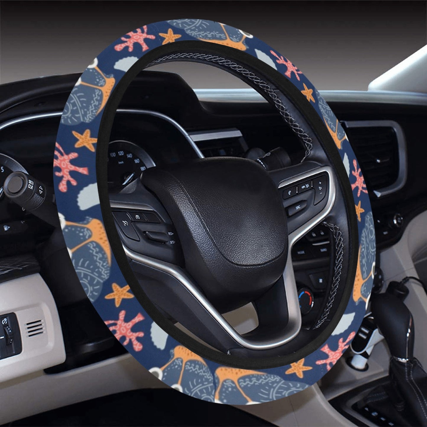 Snail Print Design LKS402 Steering Wheel Cover with Elastic Edge