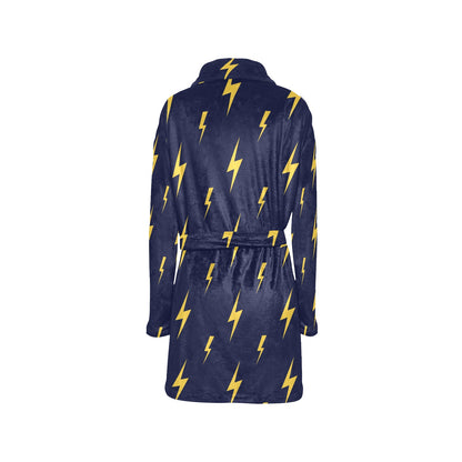 Lightning Thunder Pattern Print Design 03 Women's Fleece Robe