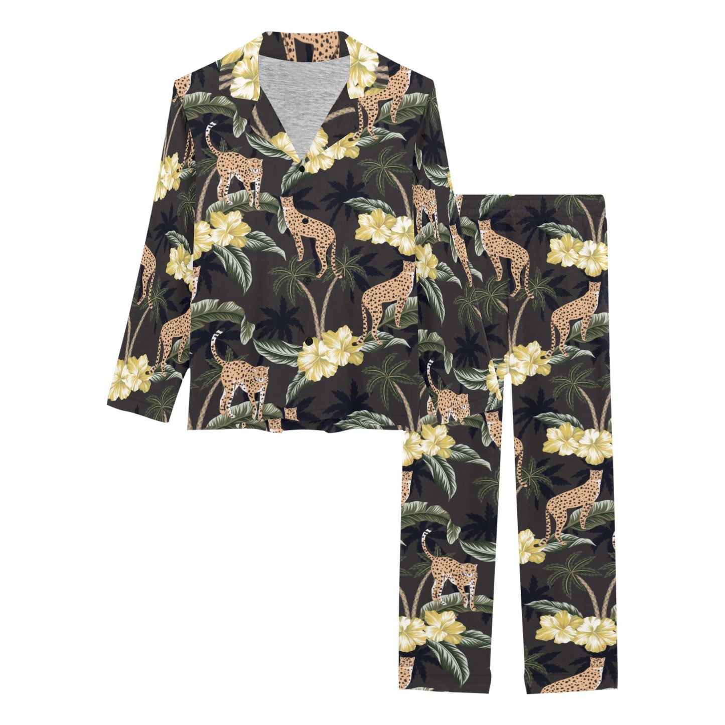 Cheetah Pattern Print Design 04 Women's Long Pajama Set