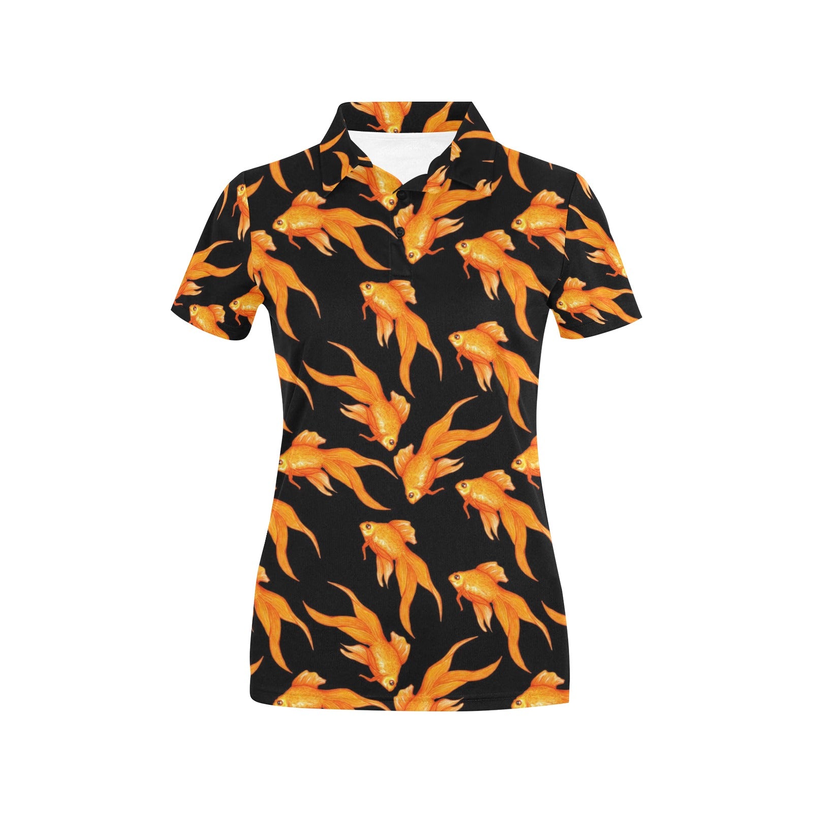 Goldfish Pattern Print Design 03 Women's Polo Shirt