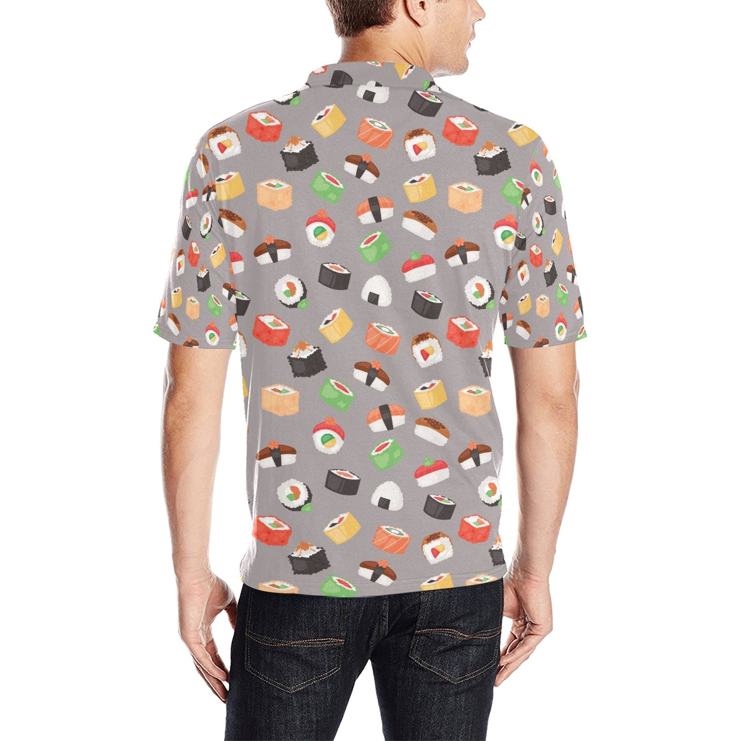 Sushi Print Design LKS307 Men Polo Shirt