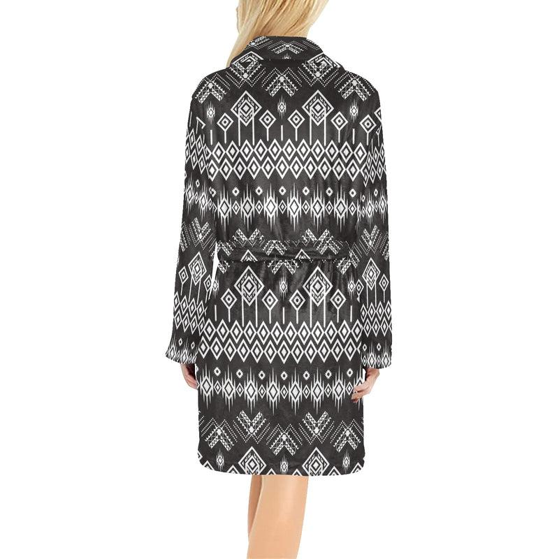 Tribal Pattern Print Design LKS304 Women's Fleece Robe