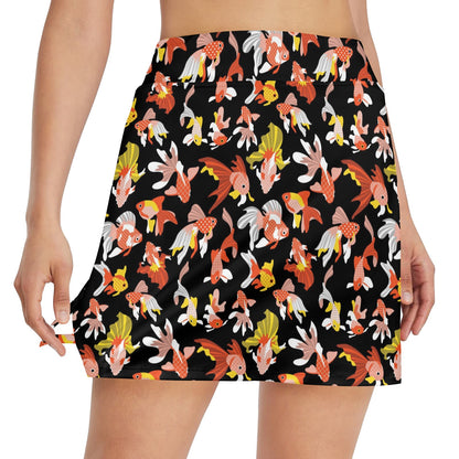 Goldfish Print Design LKS401 17" Golf & Pickleball Skort with Pockets