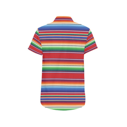 Serape Print Design LKS304 Men Short Sleeve Button Up Shirt