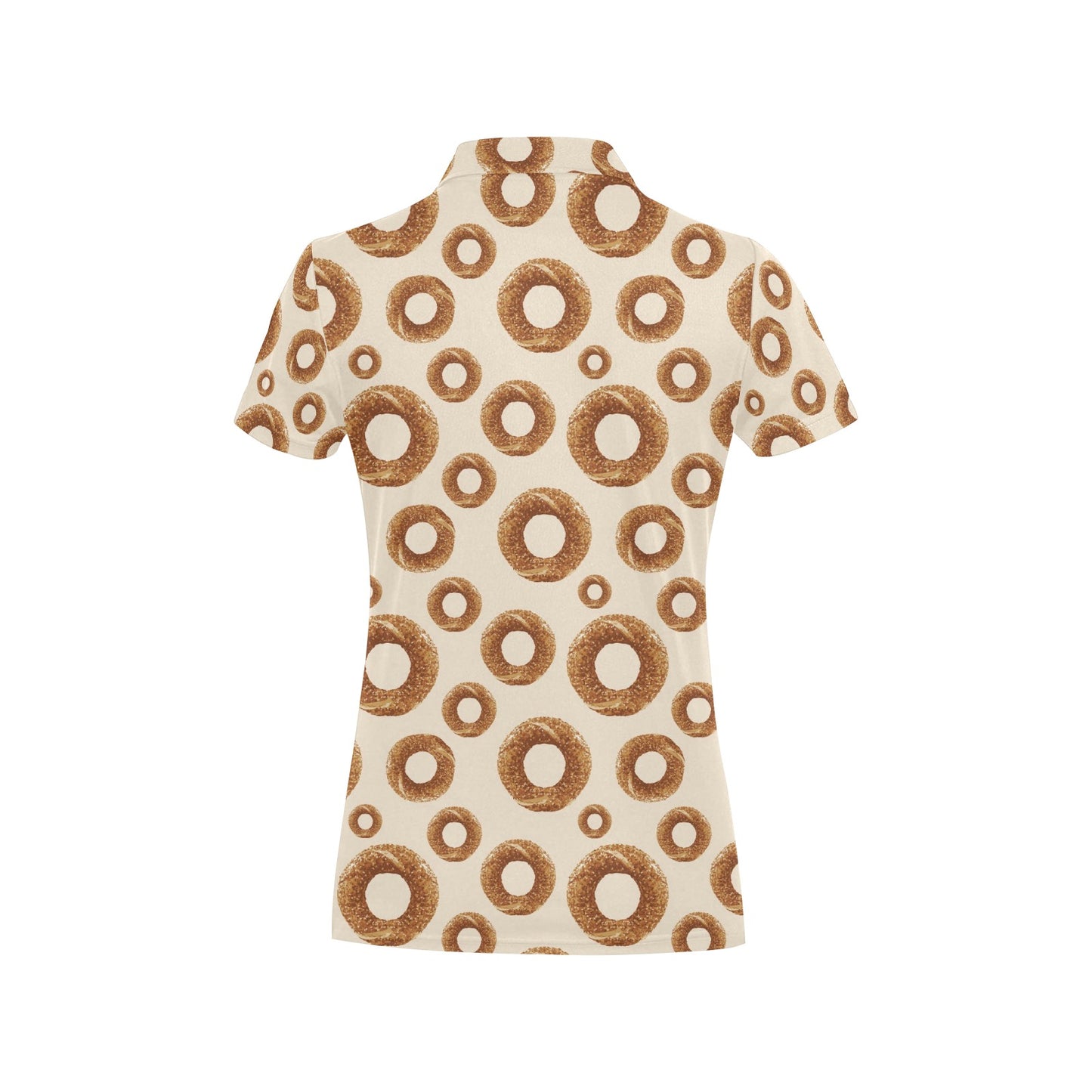 Bagel Pattern Print Design 01 Women's Polo Shirt