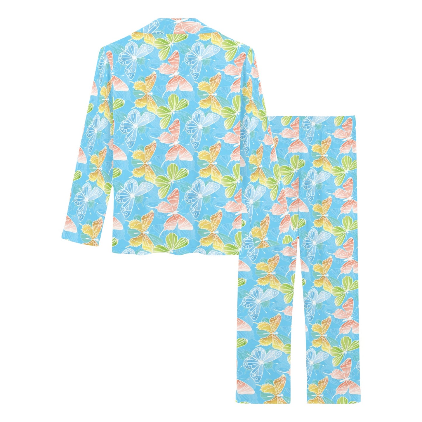 Butterfly Pattern Print Design 05 Women's Long Pajama Set