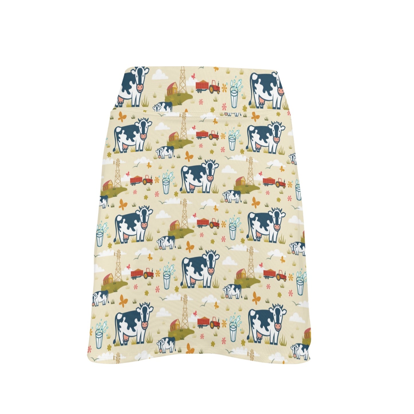 Cow Farm Design Print 17" Golf & Pickleball Skort with Pockets