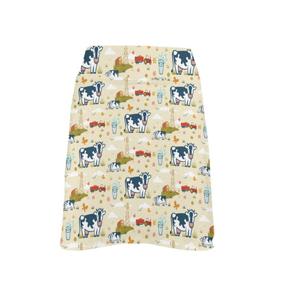 Cow Farm Design Print 17" Golf & Pickleball Skort with Pockets