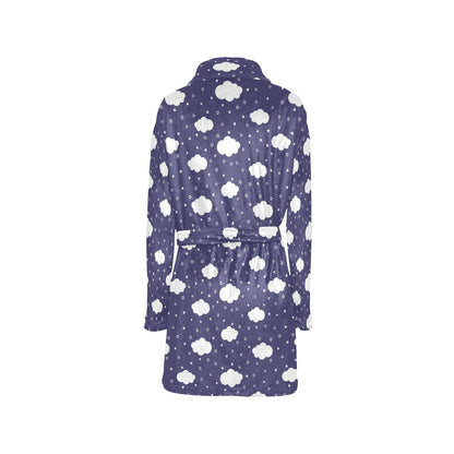 Cloud Pattern Print Design 03 Women's Fleece Robe
