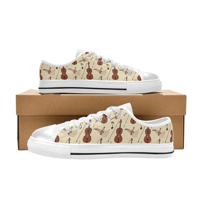 Cello Print Design LKS402 Women's White Low Top Shoes