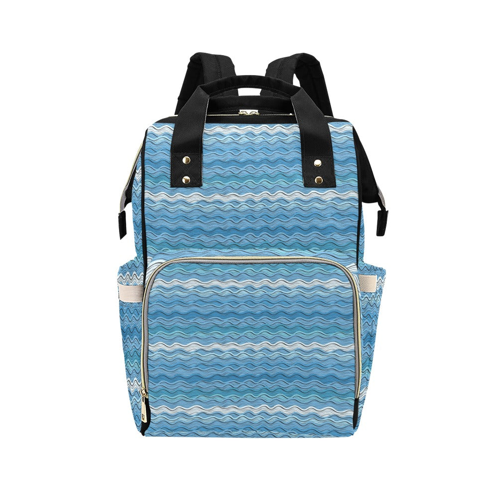 Wave Print Design LKS301 Diaper Bag Backpack