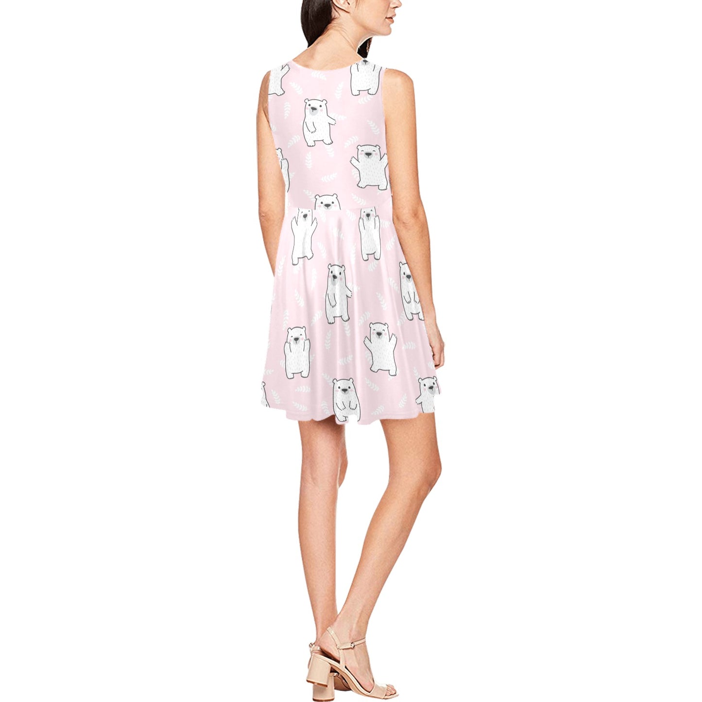 Polar Bear Pattern Print Design PB09 Sleeveless Dress