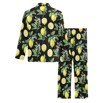 Lemon Pattern Print Design LM02 Men's Long Pajama Set