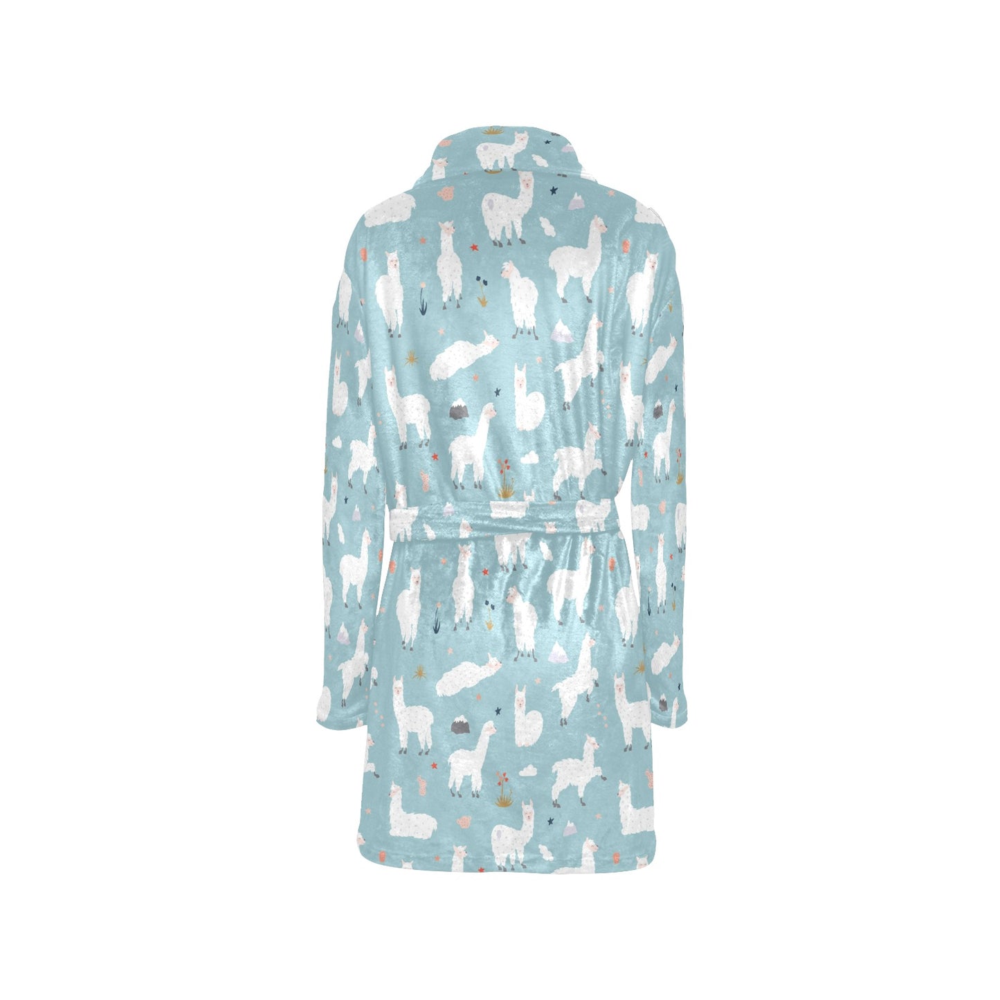 Alpaca Pattern Print Design 02 Women's Fleece Robe