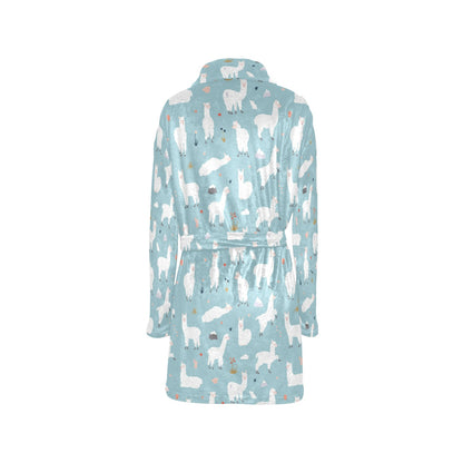 Alpaca Pattern Print Design 02 Women's Fleece Robe