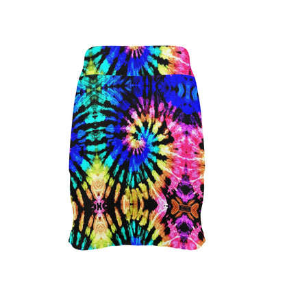 Tie Dye Rainbow Design Print 17" Golf & Pickleball Skort with Pockets