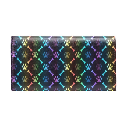 Paw Rainbow Print Women's Trifold Wallet