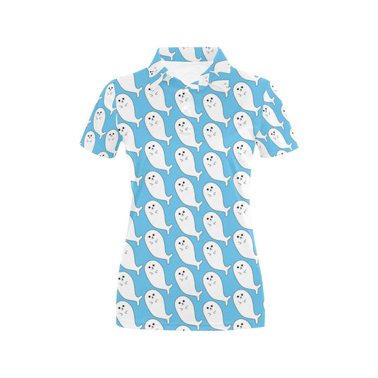 Sea Lion Print Design LKS402 Women's Polo Shirt