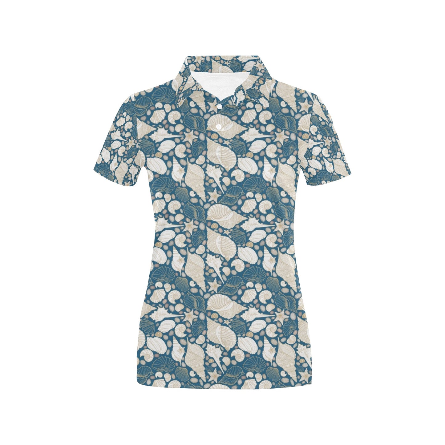 Seashell Print Design LKS308 Women's Polo Shirt