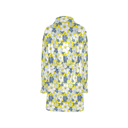 Daffodils Pattern Print Design 01 Women's Fleece Robe