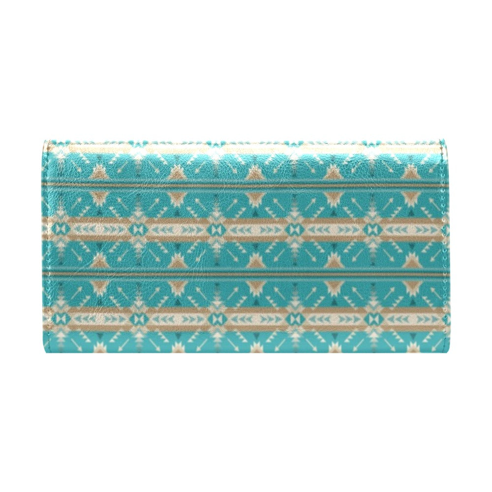 Southwest Native Design Themed Print Women's Trifold Wallet