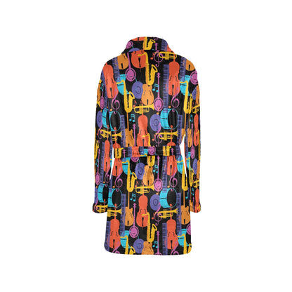 Jazz Pattern Print Design 03 Women's Fleece Robe
