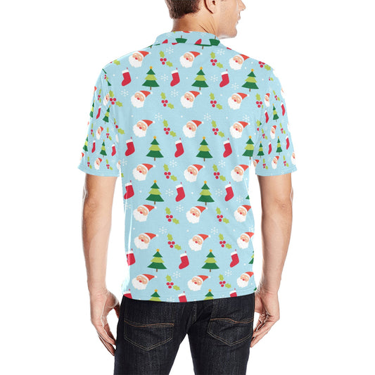 Santa Themed Print Design LKS301 Men Polo Shirt