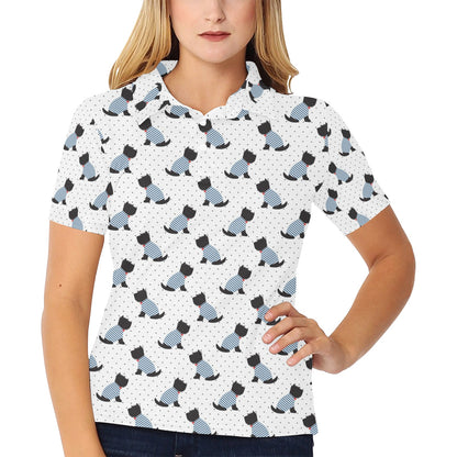 Scottish Terriers Print Design LKS3013 Women's Polo Shirt