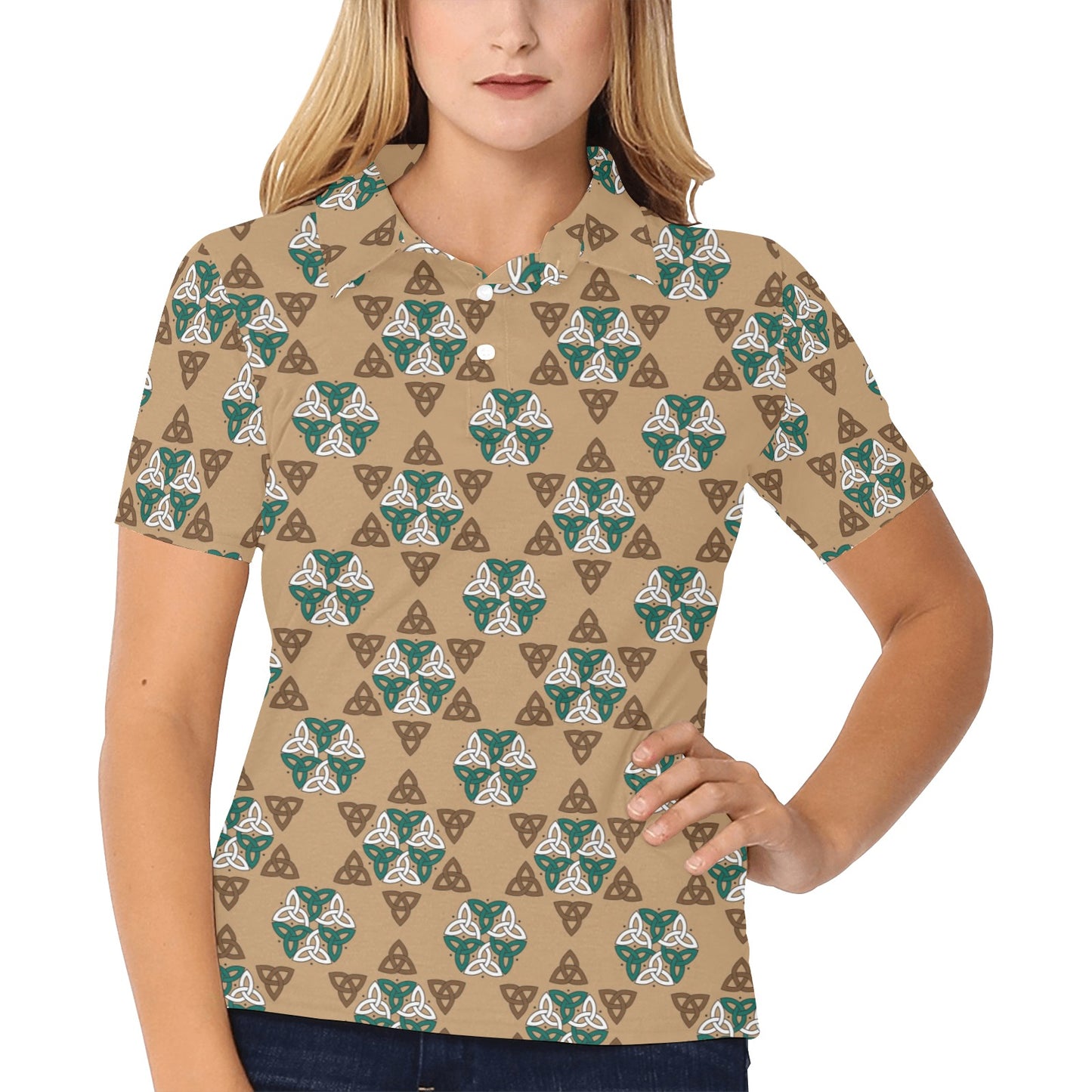 Celtic Pattern Print Design 08 Women's Polo Shirt