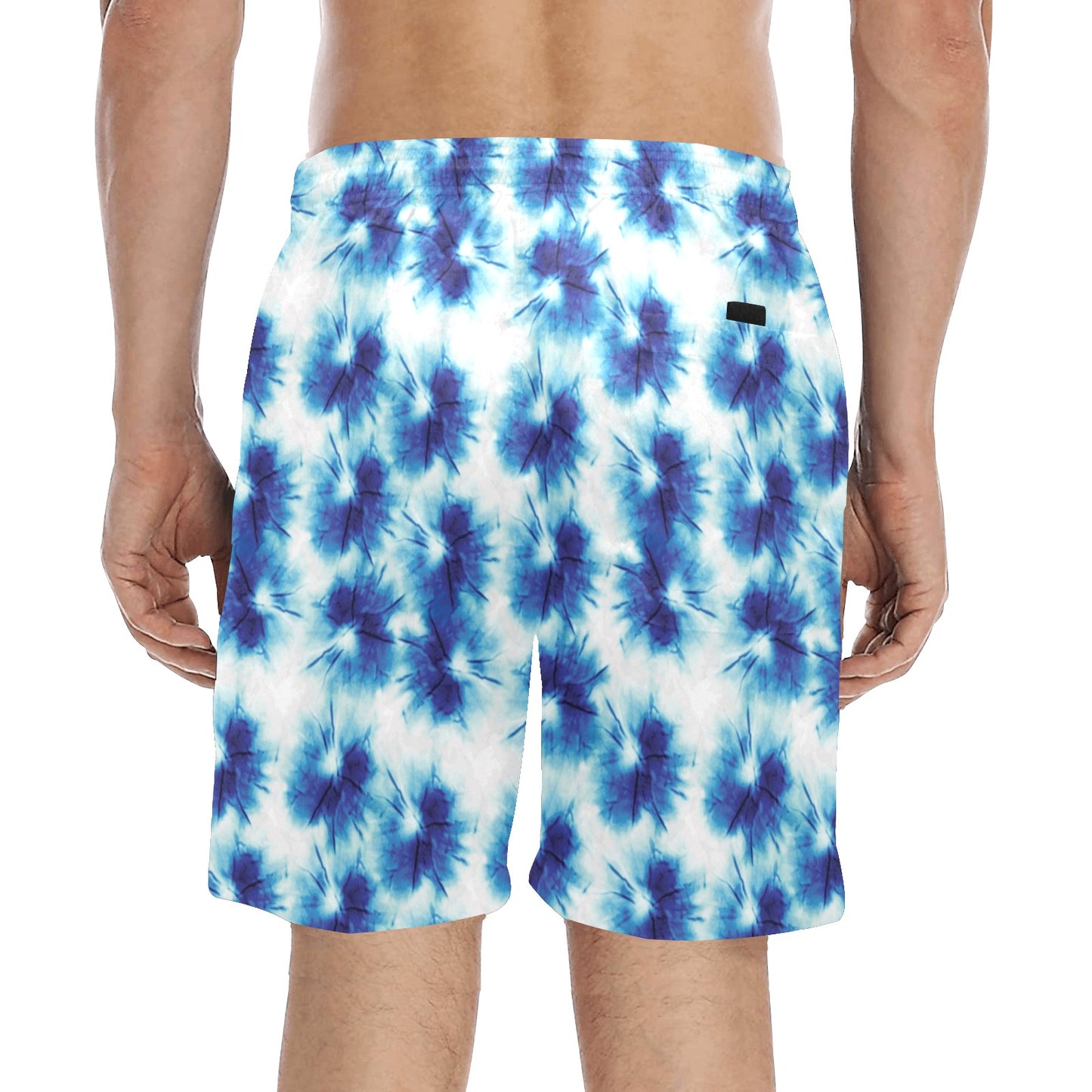 Tie Dye Blue Print Design LKS305 Men's Swim Trunks Beach Shorts