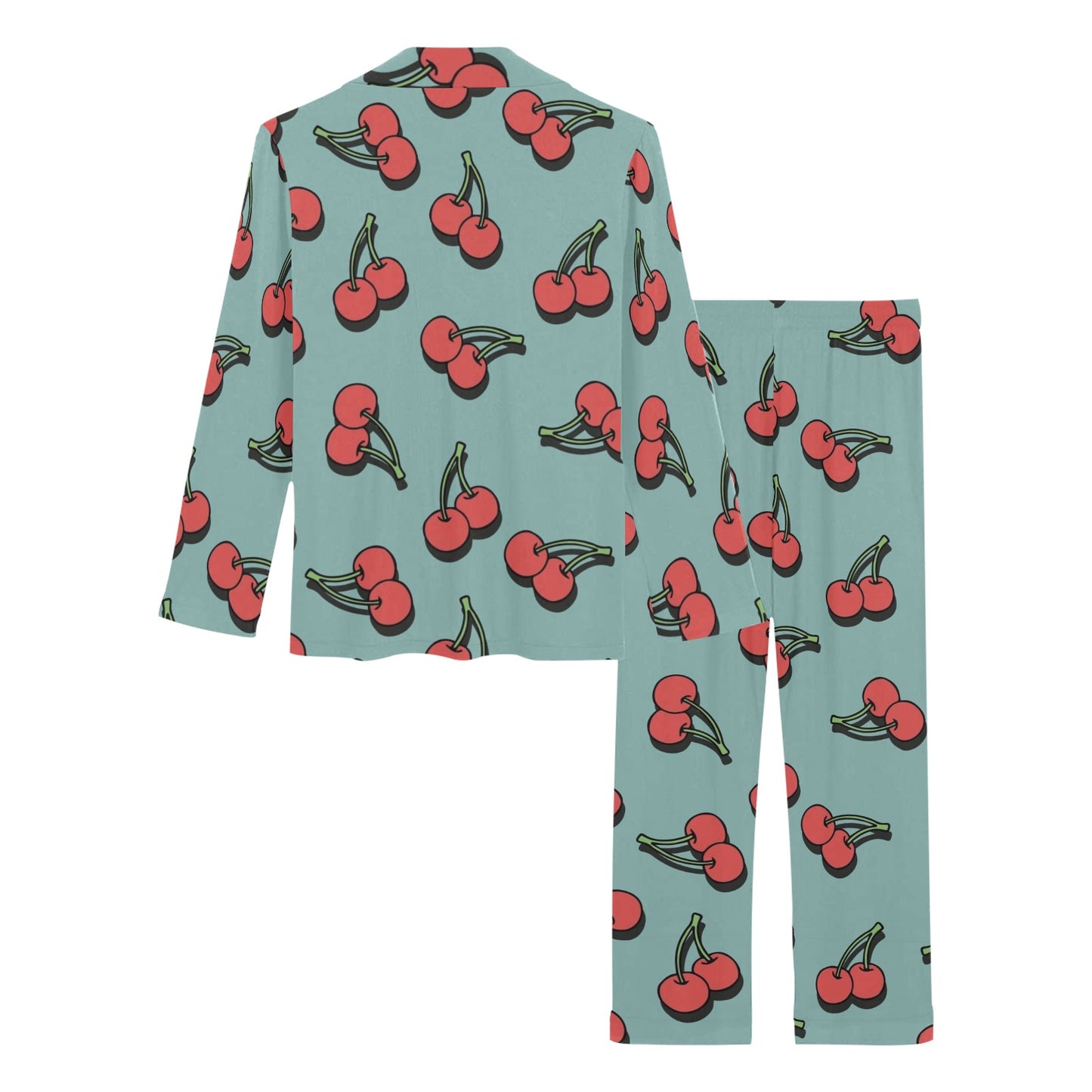 Cherry Pattern Print Design CH03 Women's Long Pajama Set