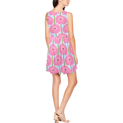 Gerberas Pattern Print Design GB01 Sleeveless Dress