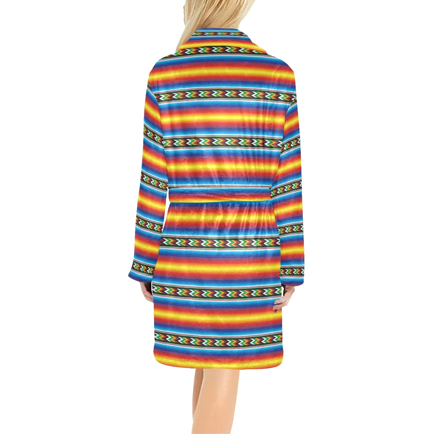 Mexican Blanket ZigZag Print Pattern Women's Fleece Robe