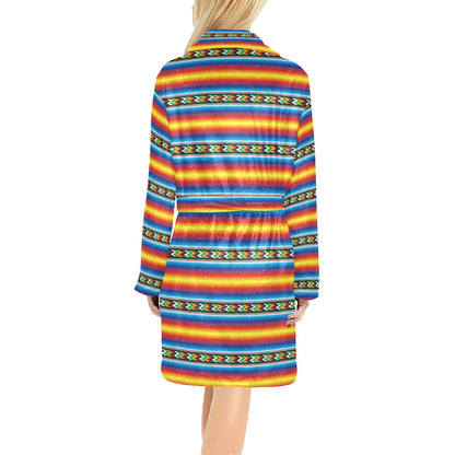 Mexican Blanket ZigZag Print Pattern Women's Fleece Robe