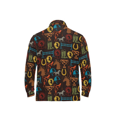Equestrian Equipment Horse Colorful Long Sleeve Polo Shirt For Men's